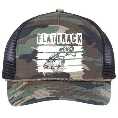 Flat Track Motorcycle Racing Dirt Track Speedway Gift Retro Rope Trucker Hat Cap