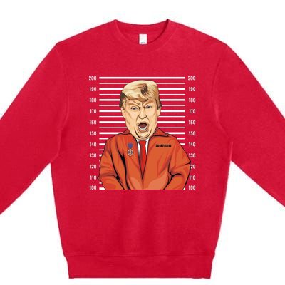 Funny Trump Mugshot Premium Crewneck Sweatshirt