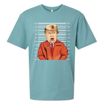 Funny Trump Mugshot Sueded Cloud Jersey T-Shirt