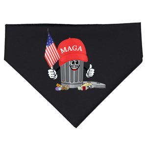 Funny Trump Maga Garbage Can Cartoon Character American Flag USA-Made Doggie Bandana