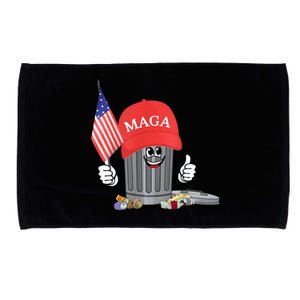 Funny Trump Maga Garbage Can Cartoon Character American Flag Microfiber Hand Towel