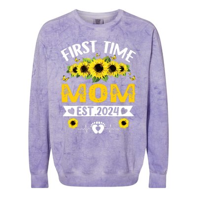 First Time Mom Pregnancy Mothers Day Soon To Be Mom 2024 Colorblast Crewneck Sweatshirt