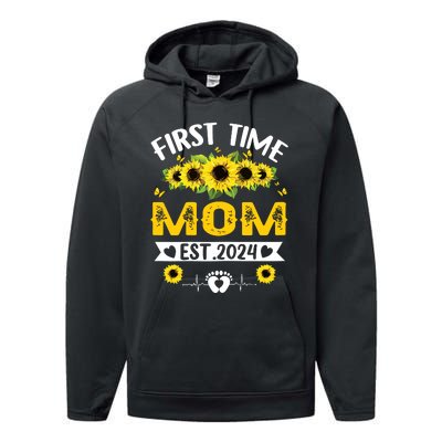 First Time Mom Pregnancy Mothers Day Soon To Be Mom 2024 Performance Fleece Hoodie