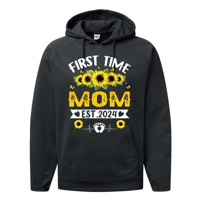 First Time Mom Pregnancy Mothers Day Soon To Be Mom 2024 Performance Fleece Hoodie