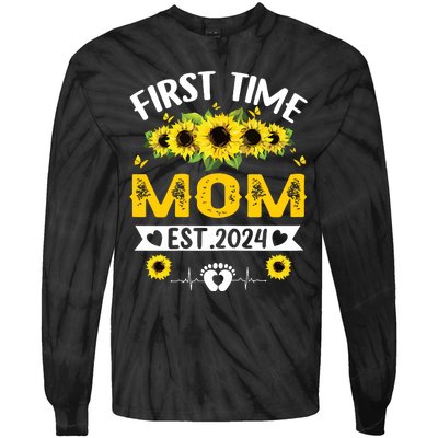 First Time Mom Pregnancy Mothers Day Soon To Be Mom 2024 Tie-Dye Long Sleeve Shirt