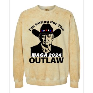 Funny Trump Maga 2024 IM Voting For The Outlaw Colorblast Crewneck Sweatshirt