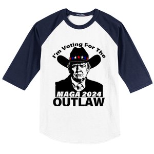 Funny Trump Maga 2024 IM Voting For The Outlaw Baseball Sleeve Shirt