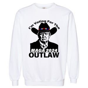 Funny Trump Maga 2024 IM Voting For The Outlaw Garment-Dyed Sweatshirt