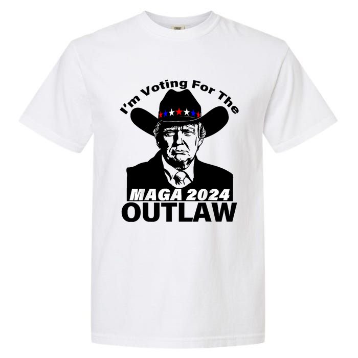 Funny Trump Maga 2024 IM Voting For The Outlaw Garment-Dyed Heavyweight T-Shirt