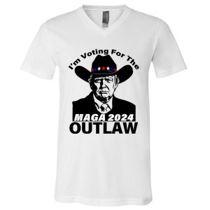 Funny Trump Maga 2024 IM Voting For The Outlaw V-Neck T-Shirt