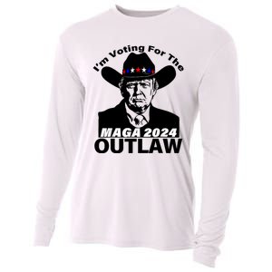 Funny Trump Maga 2024 IM Voting For The Outlaw Cooling Performance Long Sleeve Crew