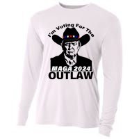 Funny Trump Maga 2024 IM Voting For The Outlaw Cooling Performance Long Sleeve Crew