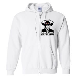 Funny Trump Maga 2024 IM Voting For The Outlaw Full Zip Hoodie