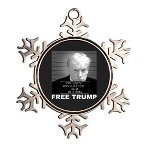 Free Donald Trump Mugshot Metallic Star Ornament