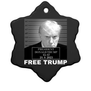 Free Donald Trump Mugshot Ceramic Star Ornament