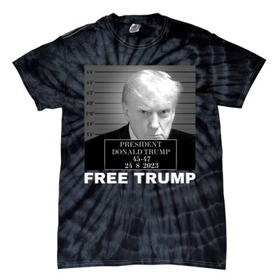 Free Donald Trump Mugshot Tie-Dye T-Shirt