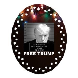 Free Donald Trump Mugshot Ceramic Oval Ornament