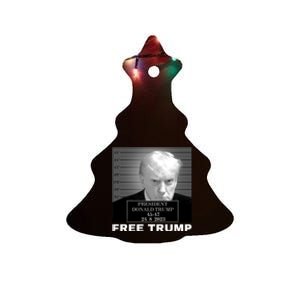 Free Donald Trump Mugshot Ceramic Tree Ornament