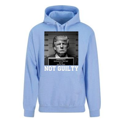 Funny Trump Mug Shot Trump Not Guilty MugShot Unisex Surf Hoodie