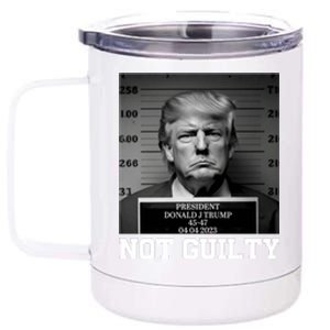 Funny Trump Mug Shot Trump Not Guilty MugShot 12 oz Stainless Steel Tumbler Cup