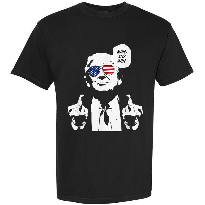 Funny Trump Meme Nah ID Win Reference Garment-Dyed Heavyweight T-Shirt