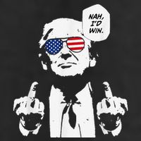 Funny Trump Meme Nah ID Win Reference Garment-Dyed Heavyweight T-Shirt
