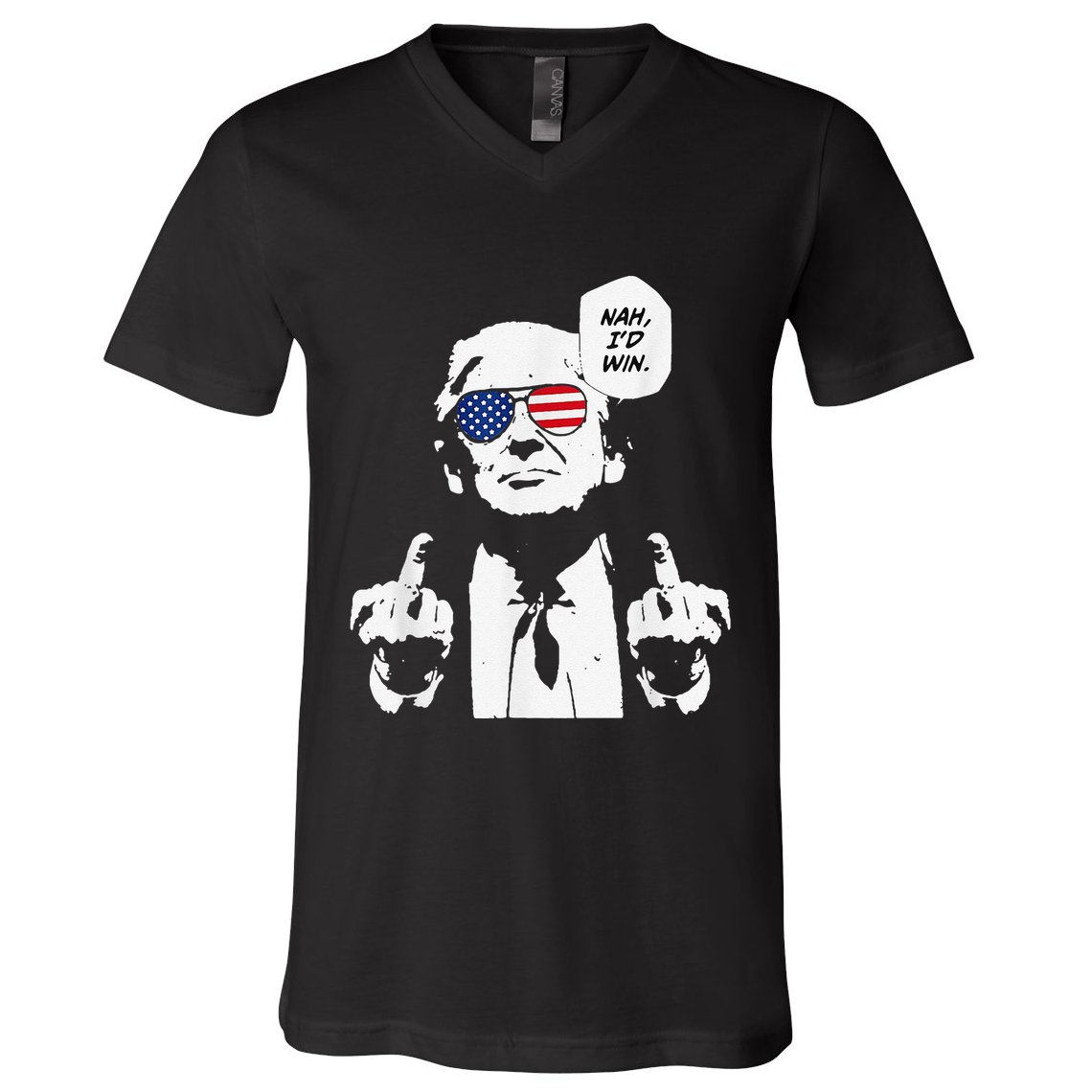 Funny Trump Meme Nah ID Win Reference V-Neck T-Shirt