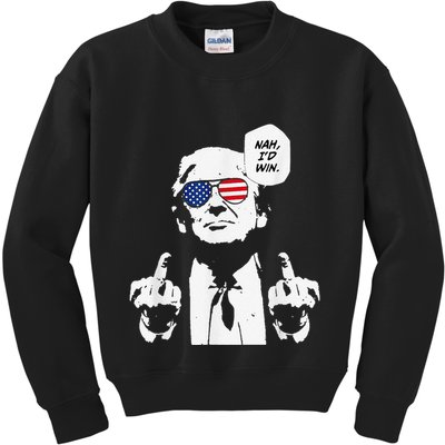 Funny Trump Meme Nah ID Win Reference Kids Sweatshirt