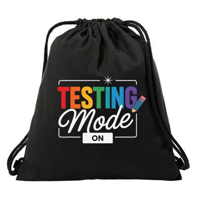 Funny Testing Mode On Testing Day Motivational Teacher Drawstring Bag