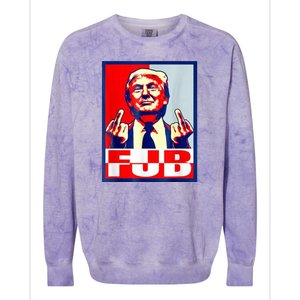 FJB Trump Middle Finger Colorblast Crewneck Sweatshirt