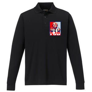 FJB Trump Middle Finger Performance Long Sleeve Polo