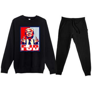 FJB Trump Middle Finger Premium Crewneck Sweatsuit Set