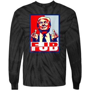 FJB Trump Middle Finger Tie-Dye Long Sleeve Shirt