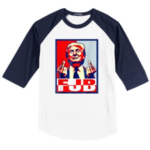 FJB Trump Middle Finger Baseball Sleeve Shirt