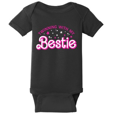 Funny Twin Matching Twins Day Friend Twinning With My Bestie Baby Bodysuit