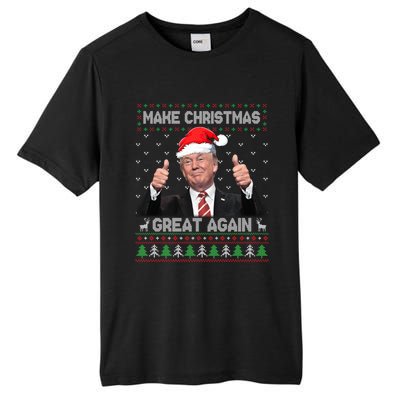 Funny Trump Make Christmas Great Again Ugly Sweater Xmas Tall Fusion ChromaSoft Performance T-Shirt