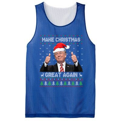 Funny Trump Make Christmas Great Again Ugly Sweater Xmas Mesh Reversible Basketball Jersey Tank