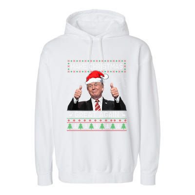 Funny Trump Make Christmas Great Again Ugly Sweater Xmas Garment-Dyed Fleece Hoodie