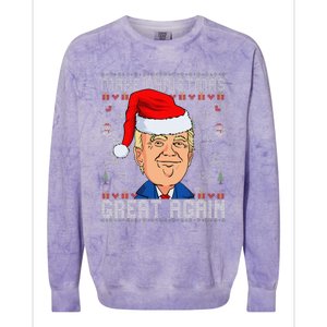 Funny Trump Make Christmas Great Again Ugly Christmas Colorblast Crewneck Sweatshirt