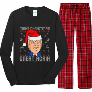 Funny Trump Make Christmas Great Again Ugly Christmas Long Sleeve Pajama Set