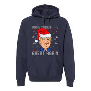 Funny Trump Make Christmas Great Again Ugly Christmas Premium Hoodie