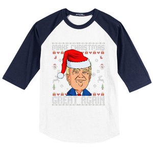 Funny Trump Make Christmas Great Again Ugly Christmas Baseball Sleeve Shirt