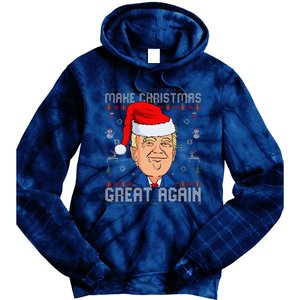 Funny Trump Make Christmas Great Again Ugly Christmas Tie Dye Hoodie