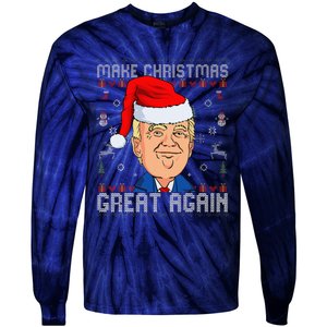 Funny Trump Make Christmas Great Again Ugly Christmas Tie-Dye Long Sleeve Shirt