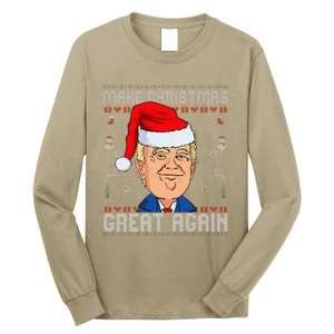 Funny Trump Make Christmas Great Again Ugly Christmas Long Sleeve Shirt