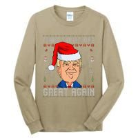 Funny Trump Make Christmas Great Again Ugly Christmas Tall Long Sleeve T-Shirt