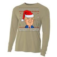 Funny Trump Make Christmas Great Again Ugly Christmas Cooling Performance Long Sleeve Crew