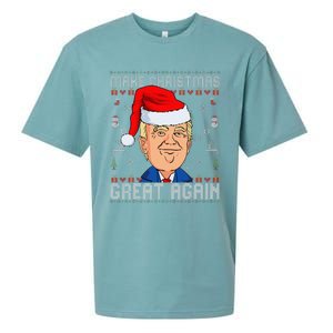 Funny Trump Make Christmas Great Again Ugly Christmas Sueded Cloud Jersey T-Shirt