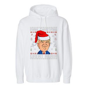 Funny Trump Make Christmas Great Again Ugly Christmas Garment-Dyed Fleece Hoodie