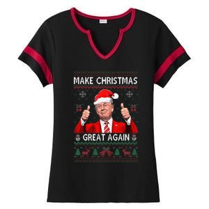 Funny Trump Make Christmas Great Again Ugly Sweater Xmas Ladies Halftime Notch Neck Tee